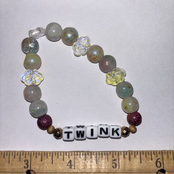 Multicolor “Twink” Bracelet Adult Humor Beaded Handmade Naughty Accessories - Picture 2 of 3